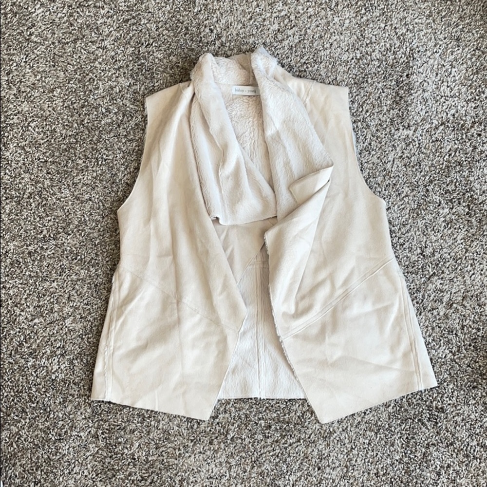 Tan shearling vest